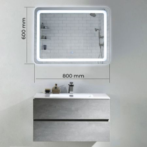 Oglinda  baie 80x60 cm cu iluminare Led cu buton touch. [1]