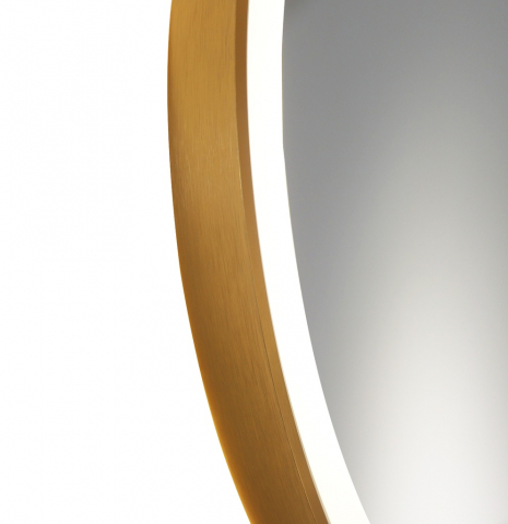 Oglinda baie rotunda cu iluminare led,sistem dezaburire. Rama aluminiu, Auriu 70 cm. [1]