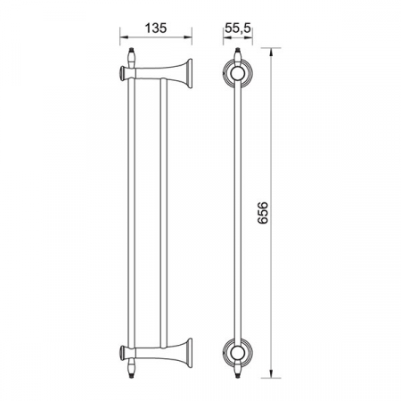 RETRO - Portprosop dublu - 600 mm [1]