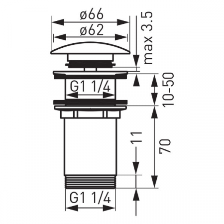 Rotondo - ventil click-clack D1 1/4” [1]
