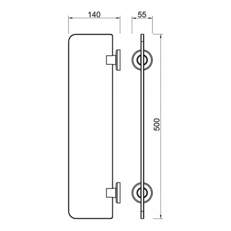 SMILE - Poliță de sticlă - 500 x 140 mm [1]