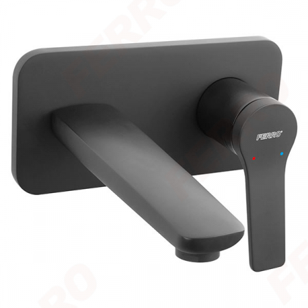 Baterii baie - Stratos Black - baterie încastrată lavoar