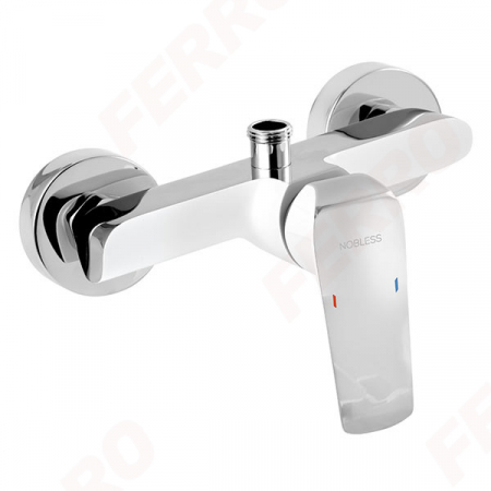 Baterii baie - Tina White/Chrome - baterie perete duș ieșire superioară