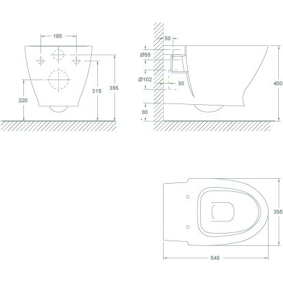 VAS WC JAZZ SUSPENDAT ALB [4]
