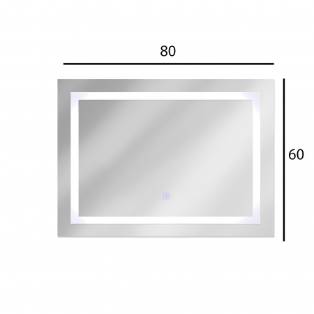 Oglinda baie 800x600 mm  cu buton touch. [3]