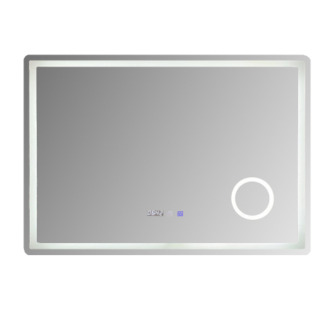 Oglinda baie cu iluminare LED, dezaburire, ceas, termometru si lupa, 100x70  cm [1]