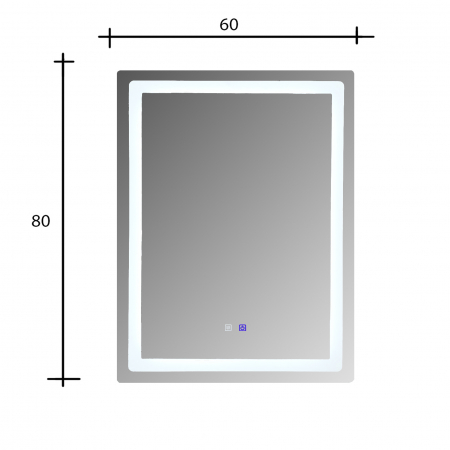 Oglinda baie 600x800 cu iluminare led si dezaburire cu buton touch [2]