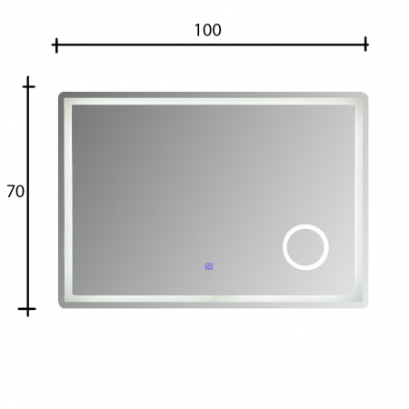 Oglinda baie cu iluminare LED si lupa, 100x70  cm [3]