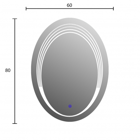 Oglinda cu sistem iluminare led pentru si buton touch,600x800x30 mm. [3]