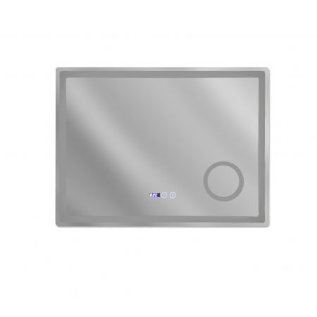 Oglinda baie cu iluminare led,dezaburire,ceas,termometru si lupa, 80x60cm. [2]