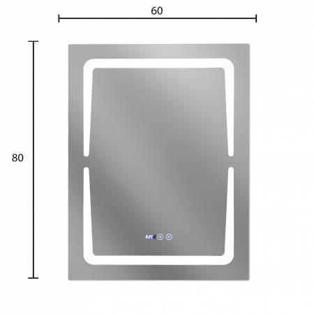 Oglinda baie 60x80 cm cu sistem dezaburire,termometru, ceas si buton touch. [3]