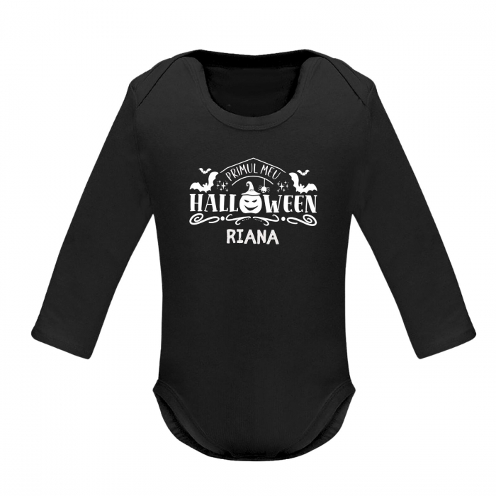 Body bebe din bumbac Primul meu Halloween, personalizat cu nume [4]