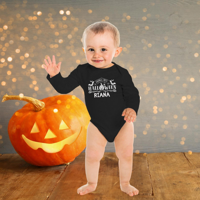 Body bebe din bumbac Primul meu Halloween, personalizat cu nume [3]