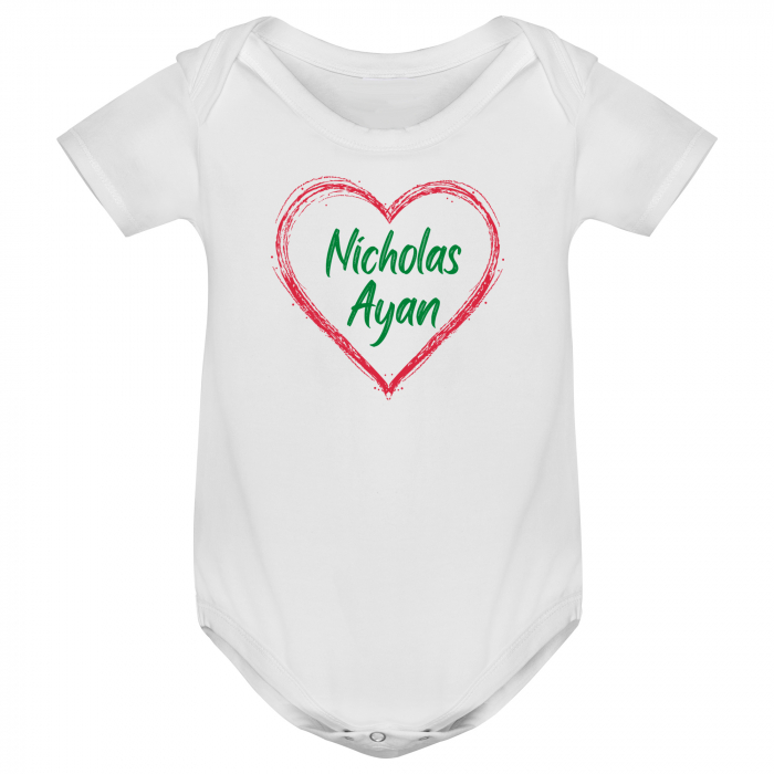 Body bebe personalizat din bumbac cu nume si inimioara [2]