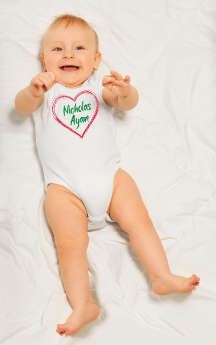 Body bebe personalizat din bumbac cu nume si inimioara [3]