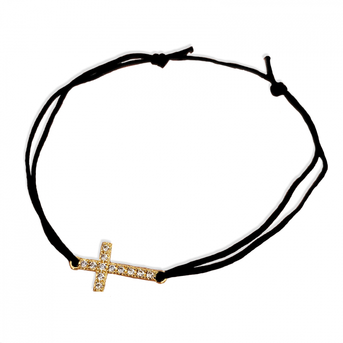Bratara cu cruciulita placata cu aur de 18K si cristale Cubic Zirconia [3]