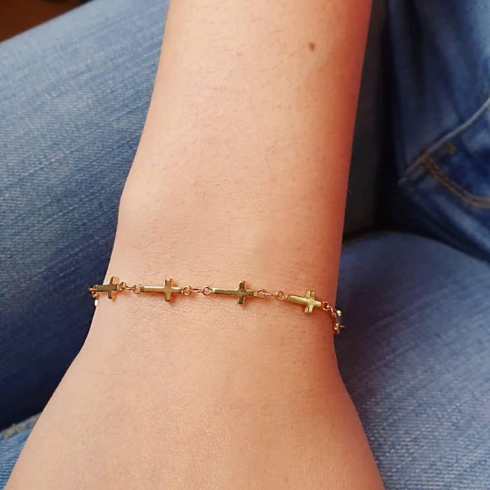 Brățară Unisex din Inox Auriu cu Cruciulițe – Cadou Elegant cu Semnificație Spirituală [5]