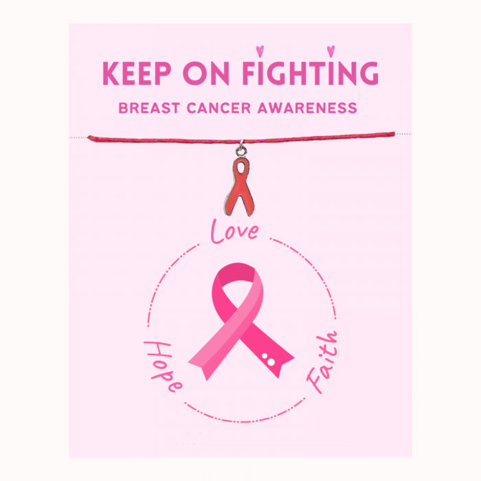 BBratara cu fundita roz, cancer awareness, cu snur ajustabil simplu [2]