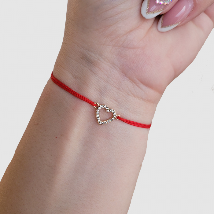 Bratara cu inimioara placata cu aur de 18K si cristale Cubic Zirconia [2]