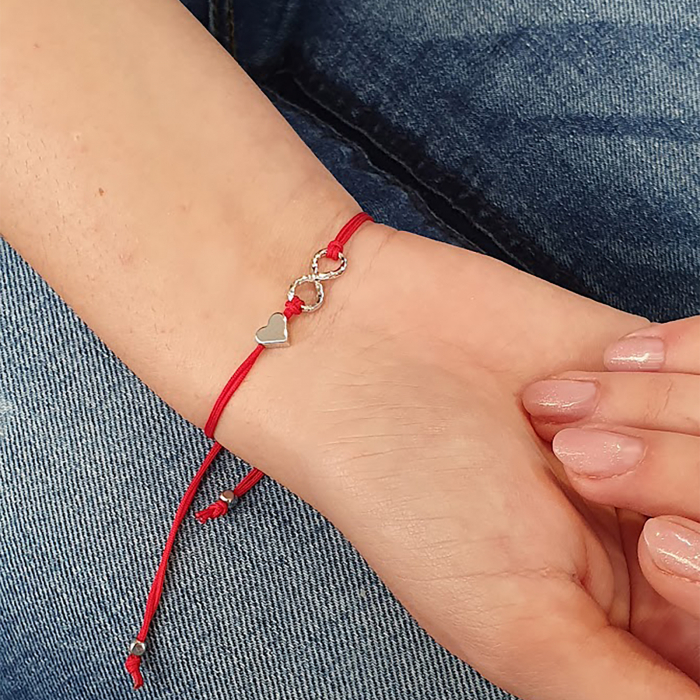 Bratara Infinite Love, cu semnul infinitului si inimioara placata cu platina [3]