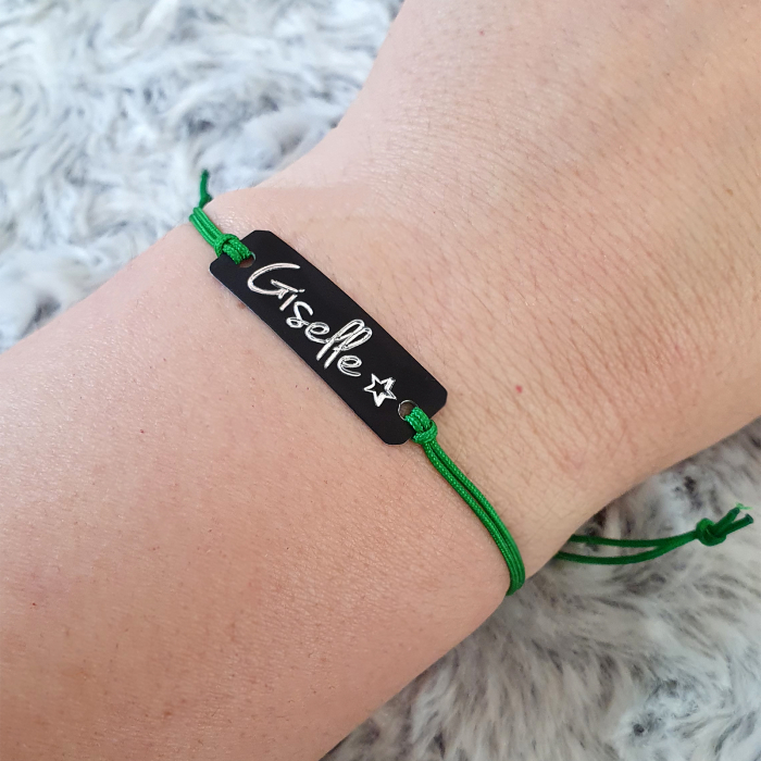 Bratara Jeunesse personalizata cu nume gravat cu snur ajustabil [4]