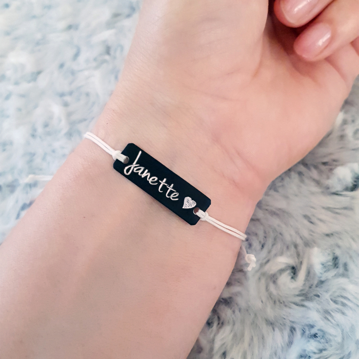 Bratara Jeunesse personalizata cu nume gravat cu snur ajustabil [5]