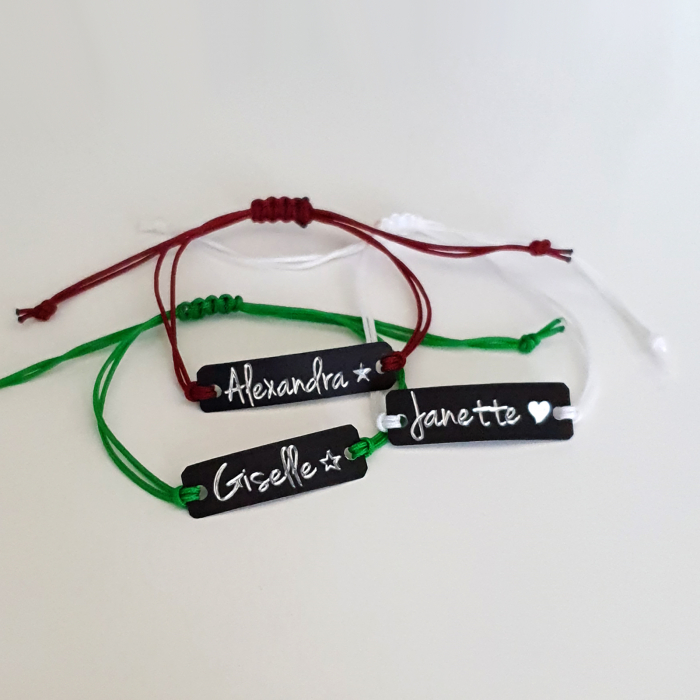 Bratara Jeunesse personalizata cu nume gravat cu snur ajustabil [8]