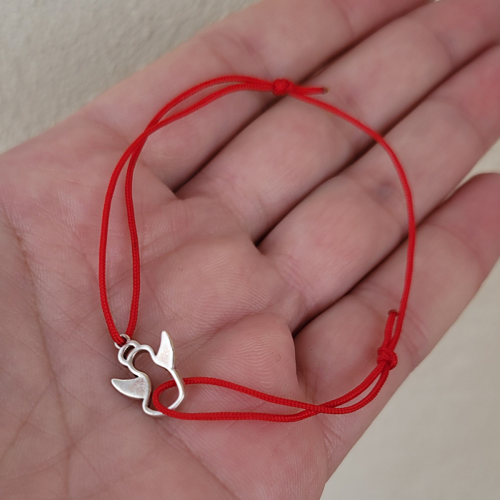 Bratara magica cu charm inger, placat cu argint 925, cu snur ajustabil [2]