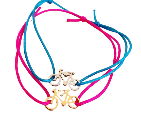 Bratara martisor placata cu aur de 18K, cu charm bicicleta [7]