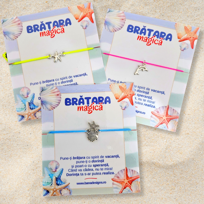 Brățară Magică cu Steluta de Mare – Snur Mătăsos Ajustabil, Culoare la Alegere [5]