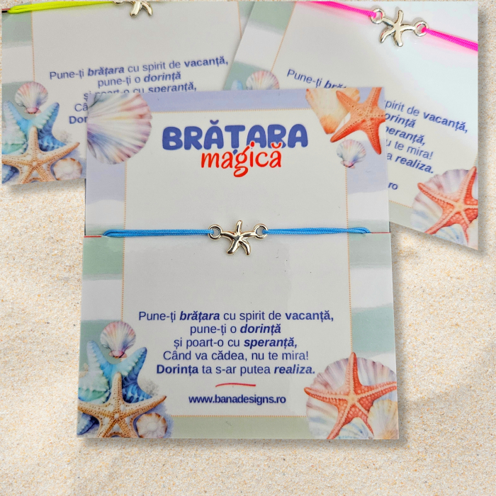 Brățară Magică cu Steluta de Mare – Snur Mătăsos Ajustabil, Culoare la Alegere [4]