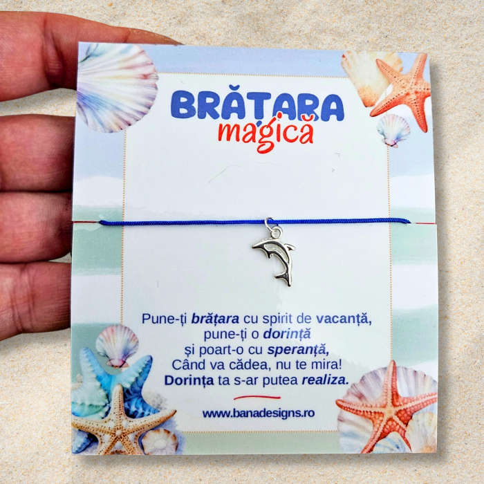 Brățară Magică cu  Delfin – Snur Mătăsos Ajustabil, Culoare la Alegere [2]