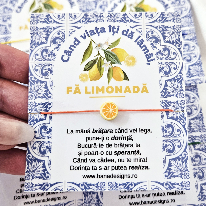 Bratara magica cu Felie de Lămâie – Cadou Simbolic cu Mesaj Motivațional [4]