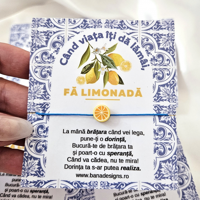 Bratara magica cu Felie de Lămâie – Cadou Simbolic cu Mesaj Motivațional [6]