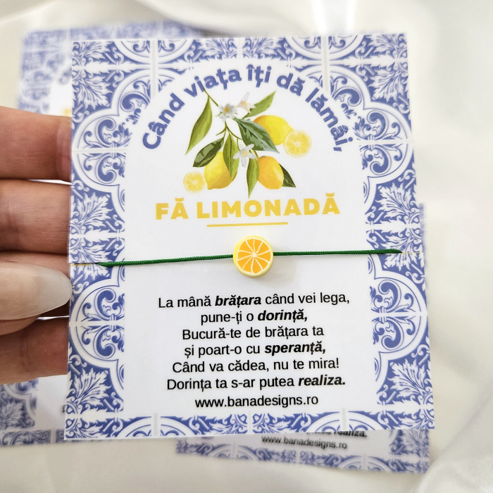 Bratara magica cu Felie de Lămâie – Cadou Simbolic cu Mesaj Motivațional [7]