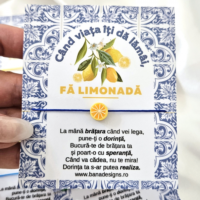 Bratara magica cu Felie de Lămâie – Cadou Simbolic cu Mesaj Motivațional [5]