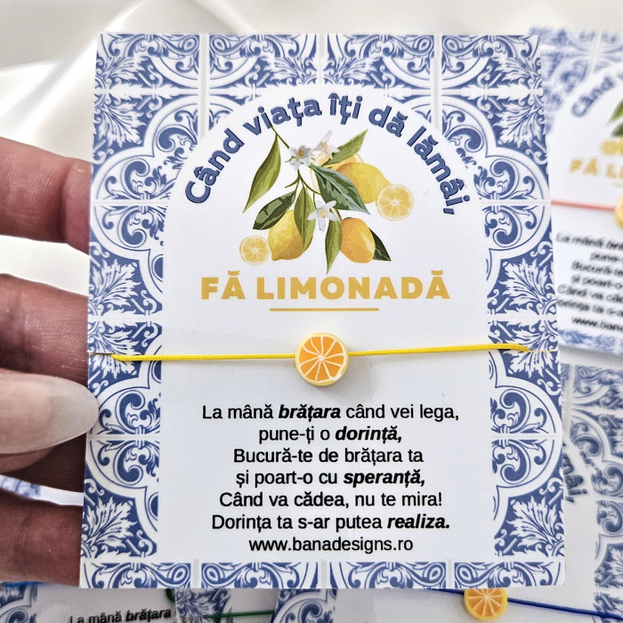 Bratara magica cu Felie de Lămâie – Cadou Simbolic cu Mesaj Motivațional [3]