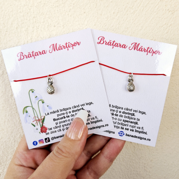 Bratara Martisor cu ananas si snur ajustabil [6]