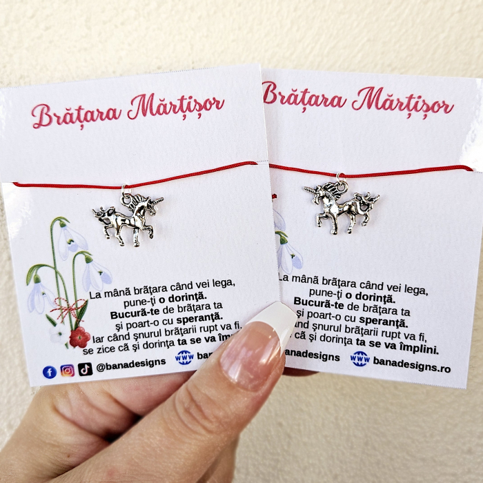 Bratara Martisor cu cal, calut si snur ajustabil [7]