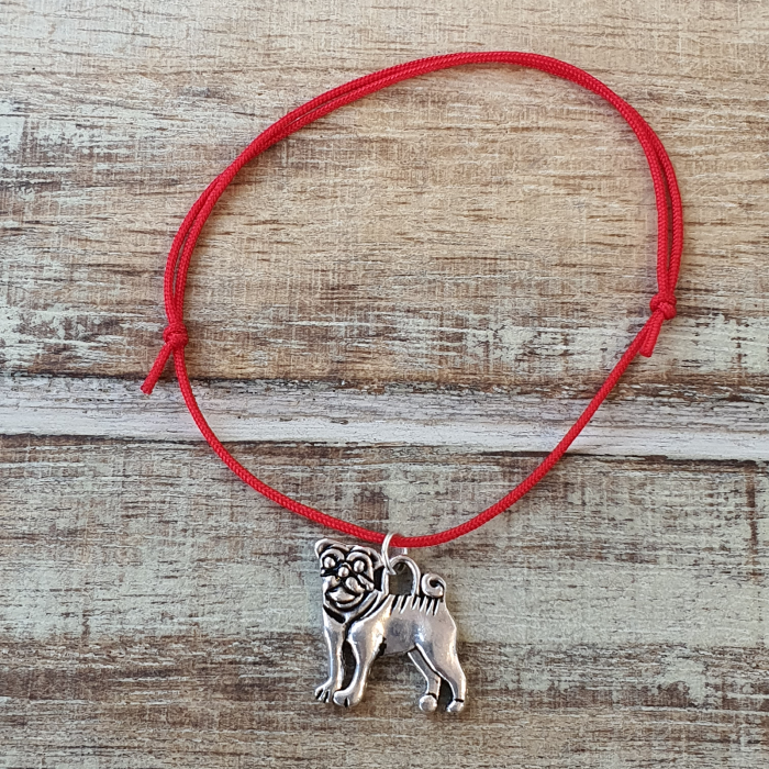 Bratara norocoasa Martisor cu catel, buldog, cu snur ajustabil [3]