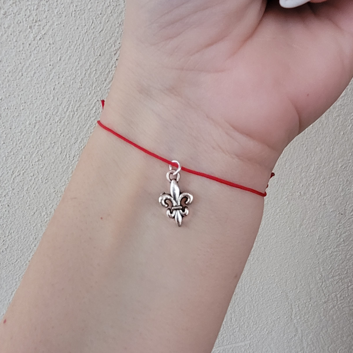 Bratara Martisor cu charm crin imperial, fleur de lis, cu snur ajustabil [2]