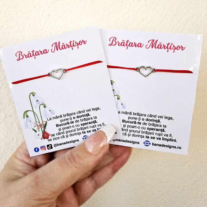 Bratara Martisor cu charm dinozaur si snur rosu ajustabil [8]