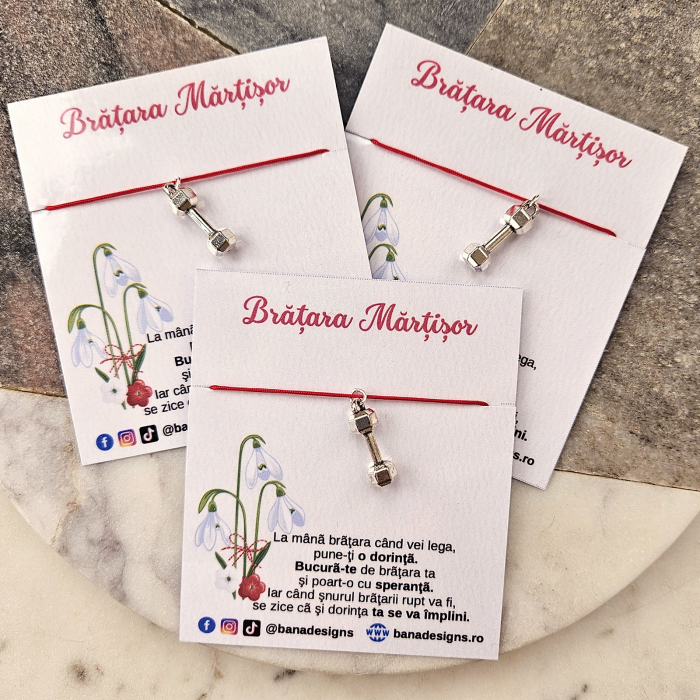Bratara Martisor cu charm gantera [3]