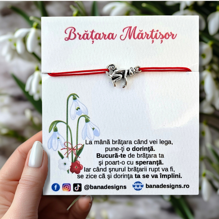 Set 10 Bratari Martisor cu charm maimuta,  cu snur ajustabil [2]