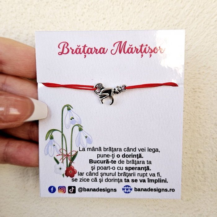 Set 10 Bratari Martisor cu charm maimuta,  cu snur ajustabil [5]