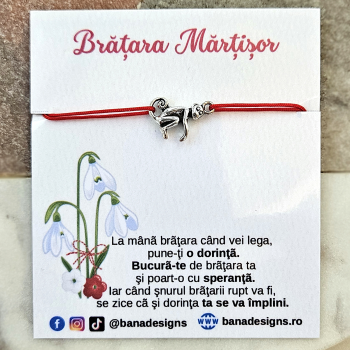 Set 10 Bratari Martisor cu charm maimuta,  cu snur ajustabil [8]