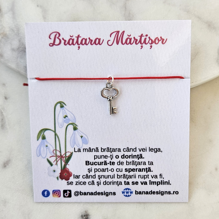 Set 10 Bratari Martisor cu cheita, cu snur rosu ajustabil [4]