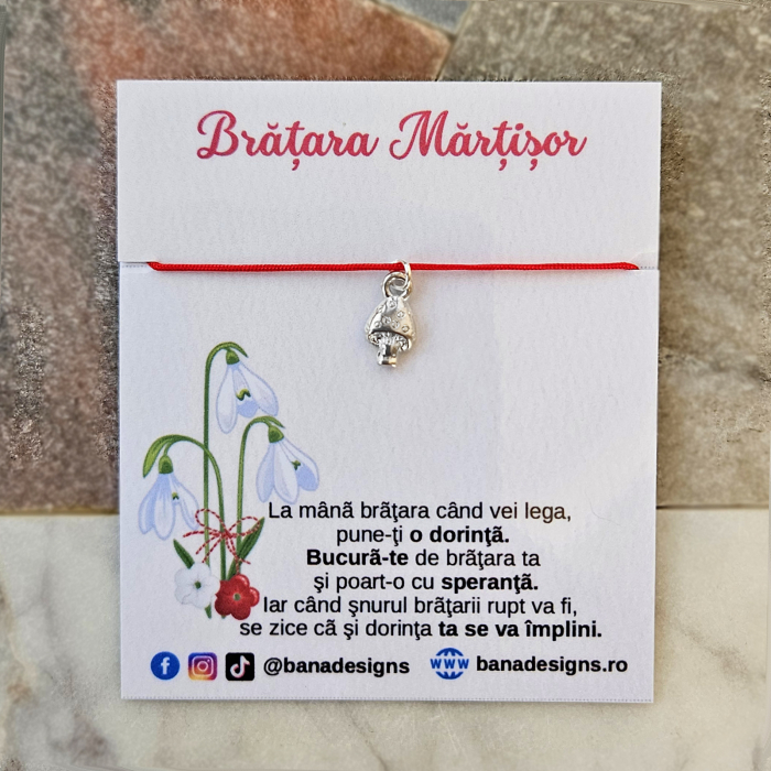 Set de 10  Bratari Martisor cu ciupercuta si snur ajustabil [8]