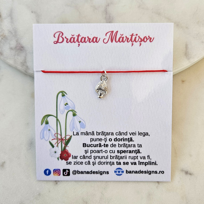 Set de 10  Bratari Martisor cu ciupercuta si snur ajustabil [6]