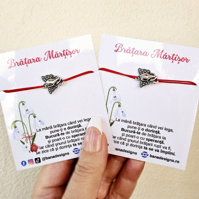 Bratara Martisor cu elefant cu trompa in sus si snur ajustabil rosu [5]